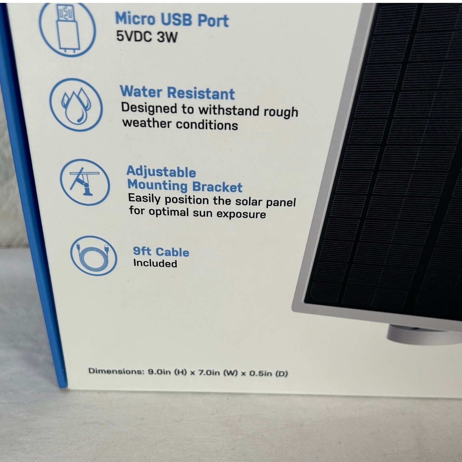 Feit Electric Camera Solar Panel Charger Micro USB 5V 3W White PANEL/SOL/CAM NEW