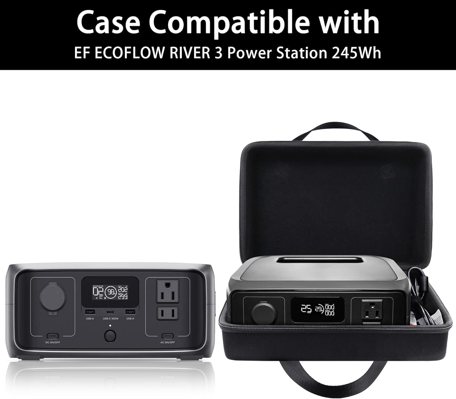 Travel Case EVA Waterproof Dustproof for Portable Power Station RIVER 3