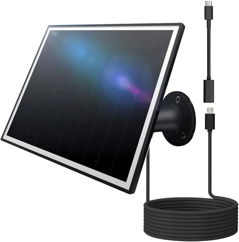 360° Adjustable 8W Solar Panel for Eufy, Wyze, Reolink – Fast & Weatherproof