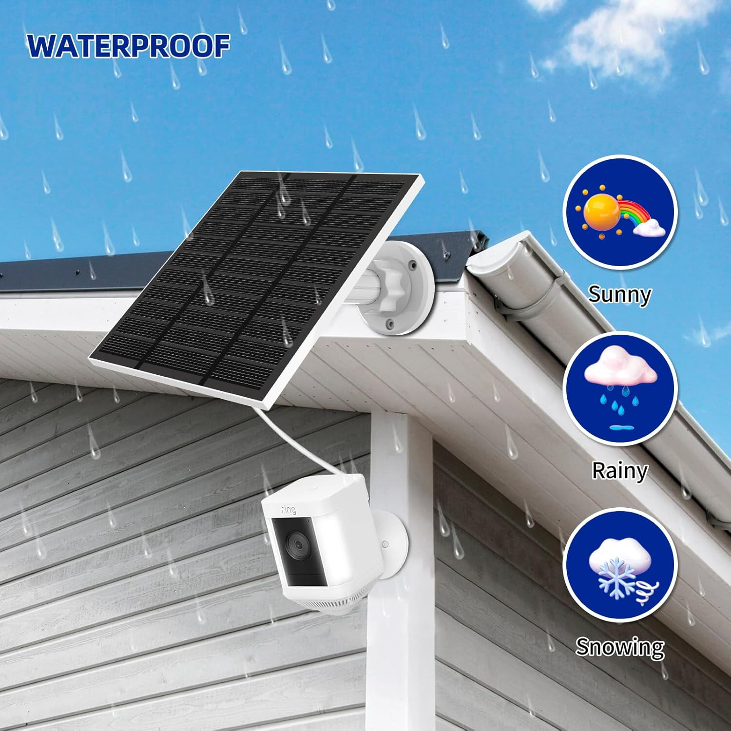 Solar Panels for Ring Camera Outdoor (New Generation) 5W 5V Solar Panel Charger