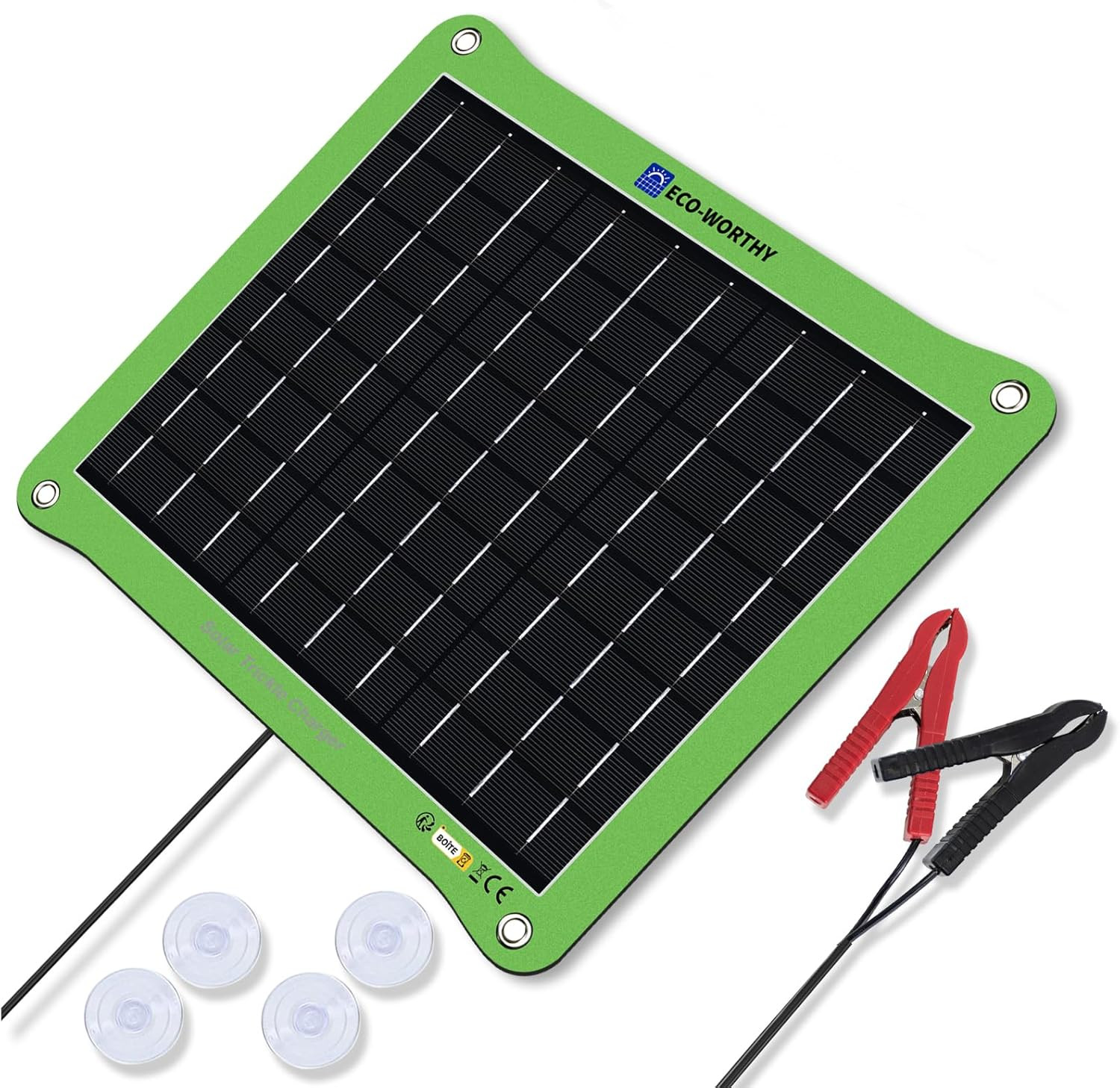 Cargador/Mantenedor Batería Solar 7.5W 12V, Impermeable, Portátil
