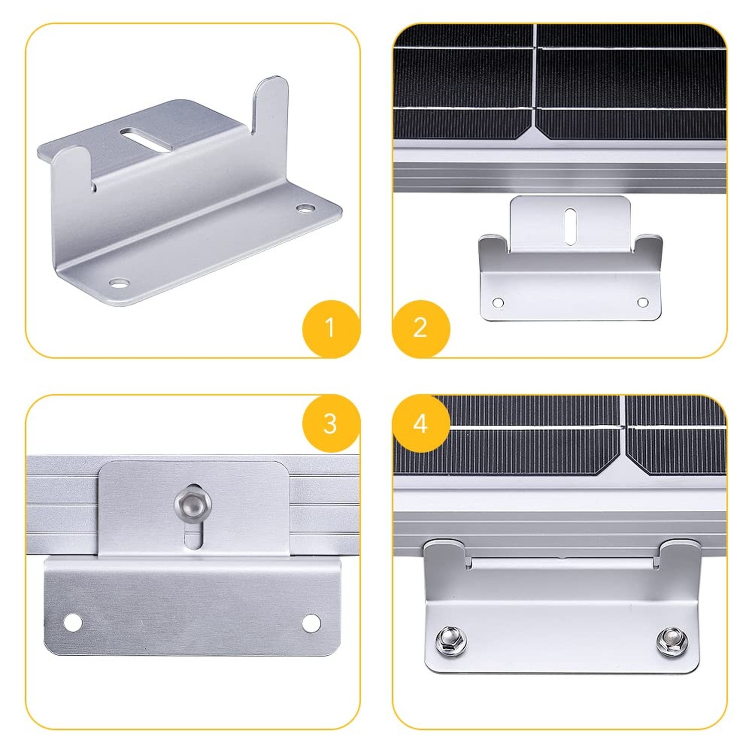 BougeRV mounting z Bracket for 100w 150w 200w 300w Solar Panel, Supporting fo…