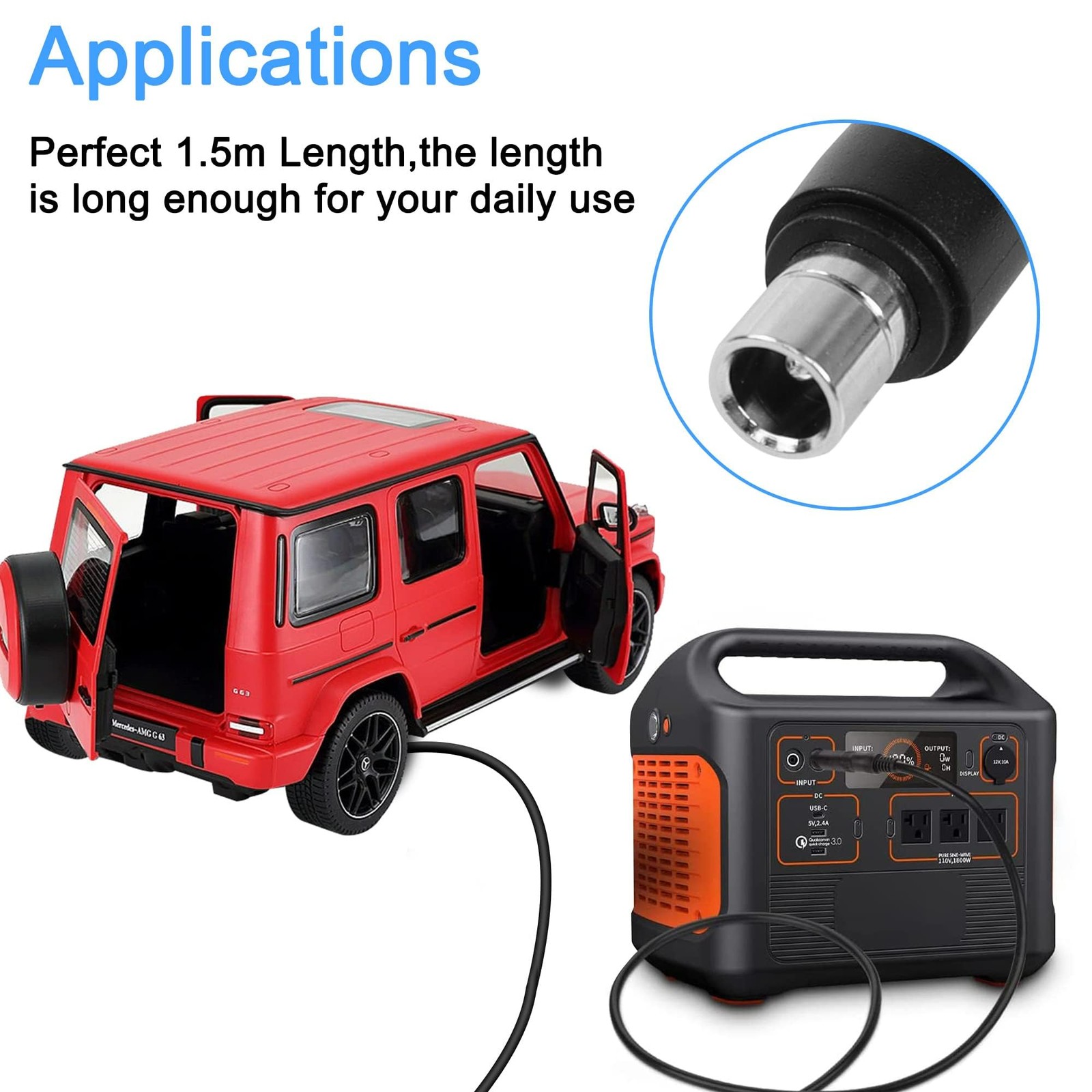 XT60 to 8mm Adapter Cable Bullet Connector 14AWG DC 8020 Power Adapter Cable