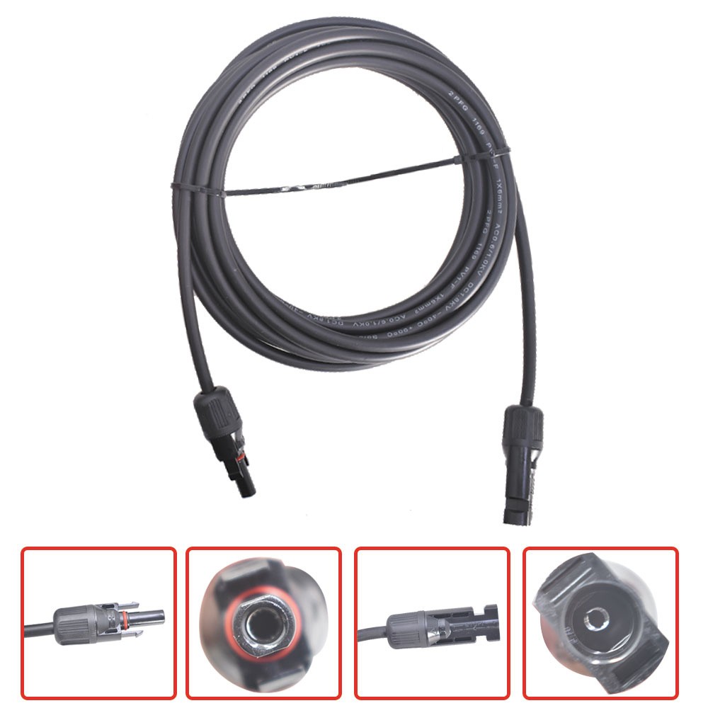 High Quality 1 Pair Solar Panel Extension Cable Wire Connector 10 AWG 15ft