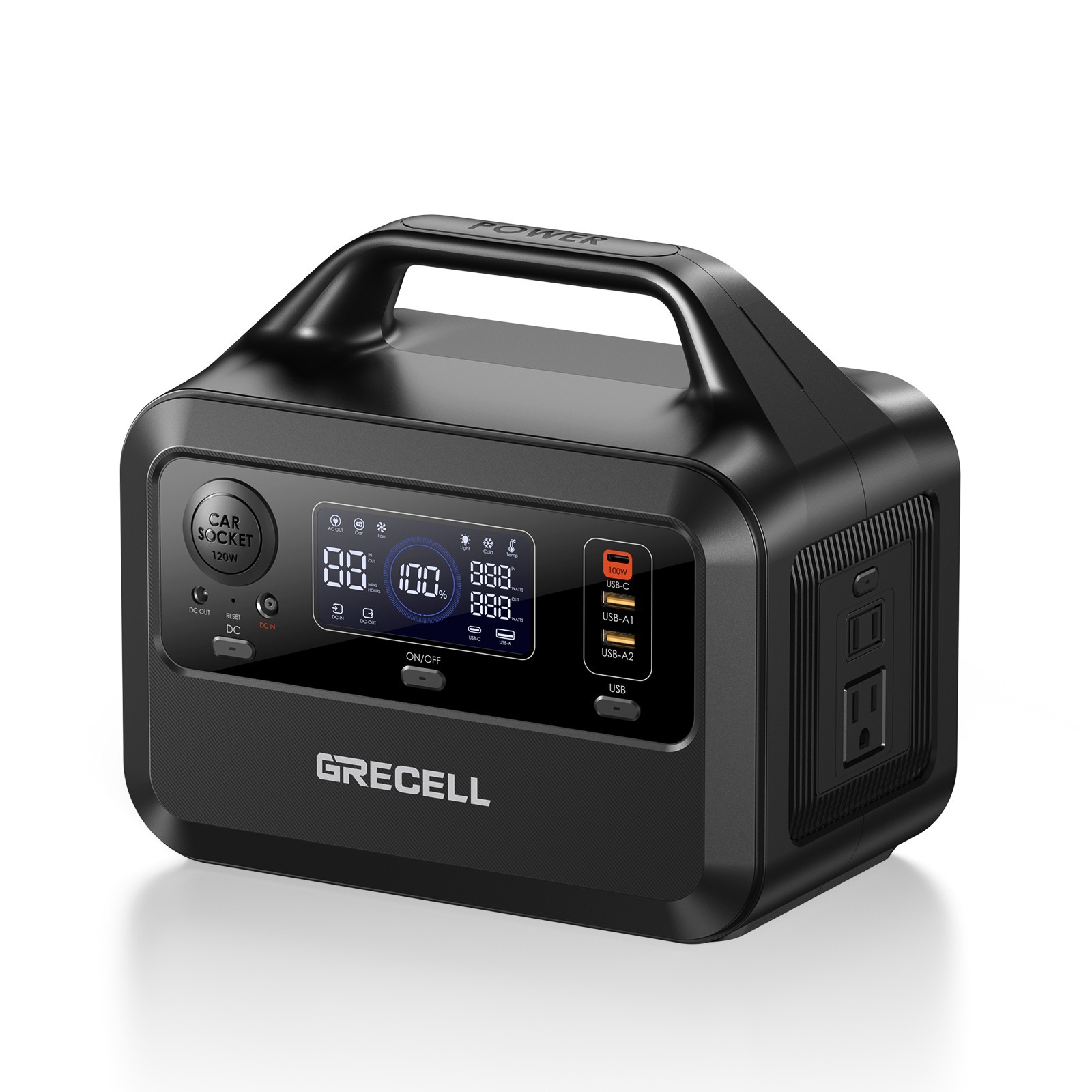 GRECELL Portable Power Station Peak 300W Solar Generator Camping Backup(USED)