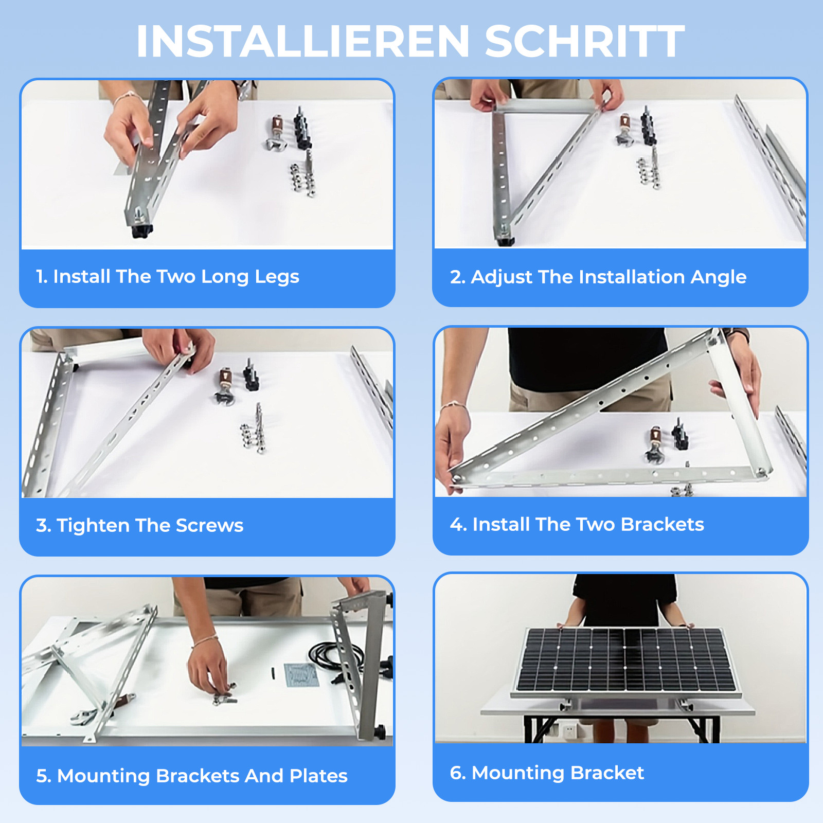 AeternaSol Solar Panel Mounting Brackets System for PV RV Roof Off-Grid Garden