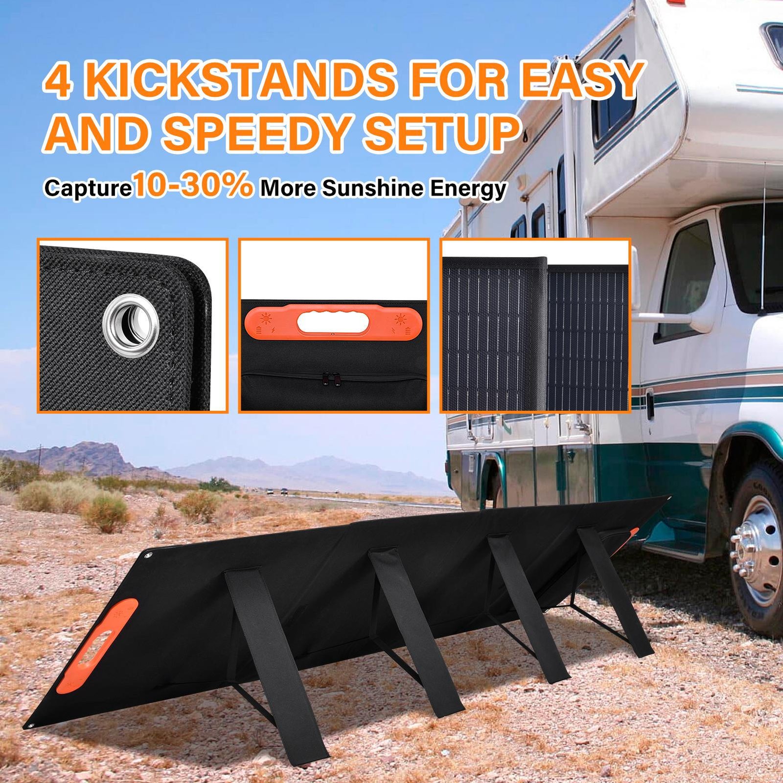 400W Portable Solar Panel Waterproof IP67 Foldable for Outdoor/RV/CAMP
