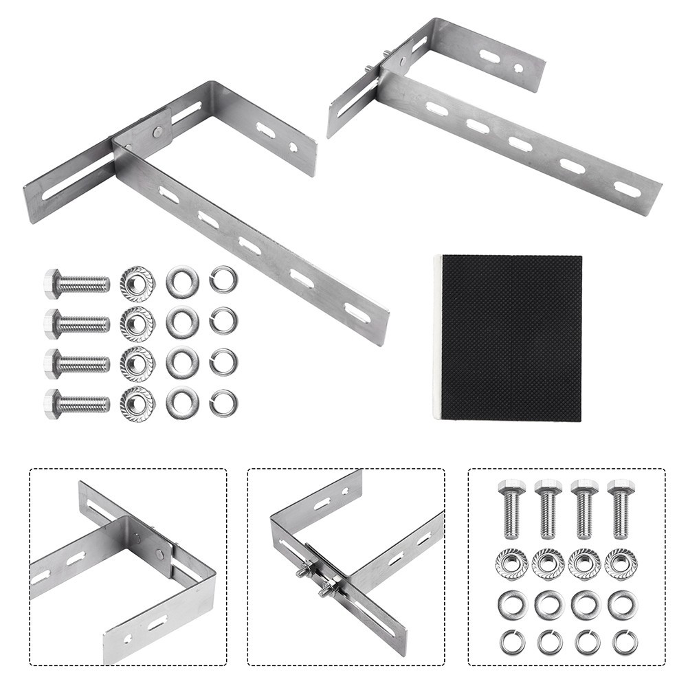 For Balcony Adjustable Solar Panel Holder Hooks Stainless Steel Mounting Kit