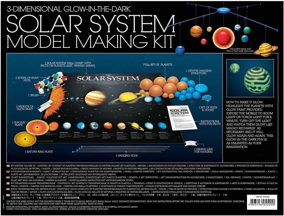 3D Solar System Mobile Making Kit – Glow-in-the-Dark DIY for Imaginative Kids
