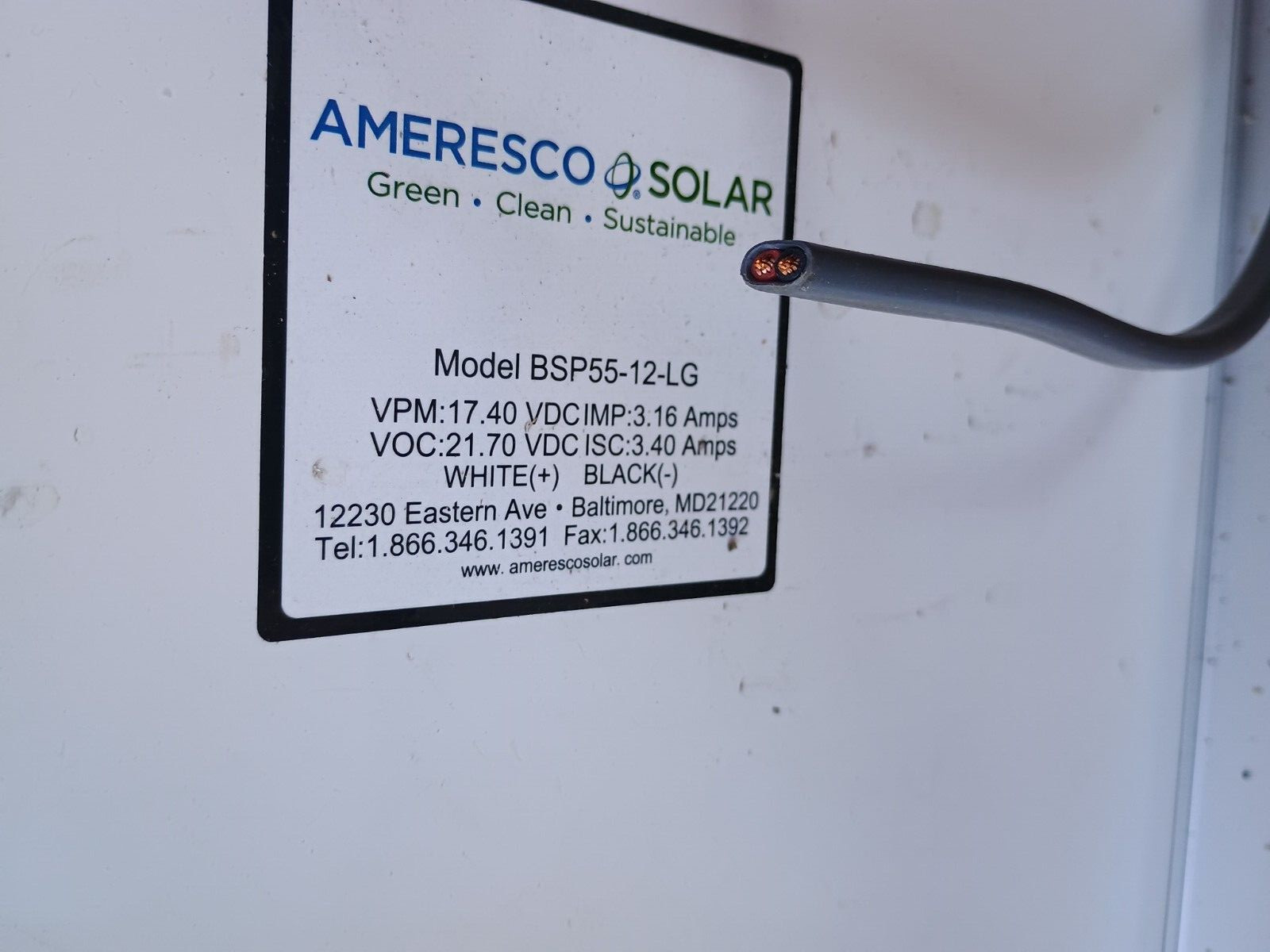 Ameresco Solar Panels BSP55-12-LG