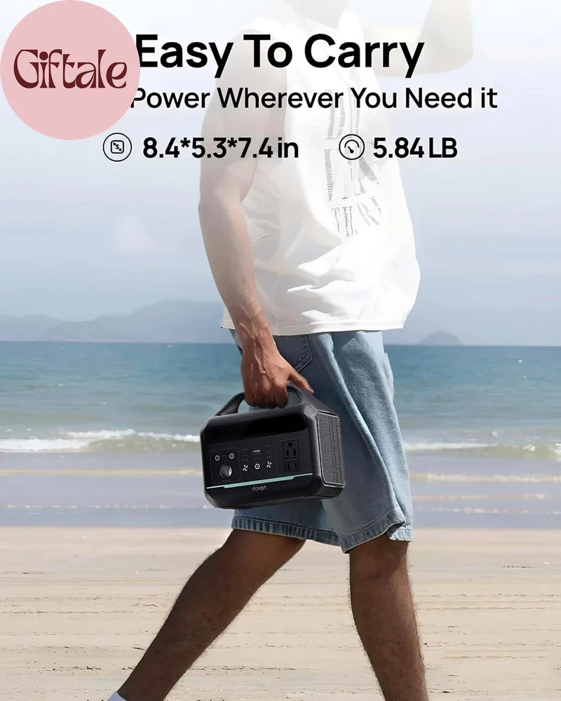 Portable Power Station 300W, 192Wh Large Power Bank with 110V AC Outlet, Lifepo4