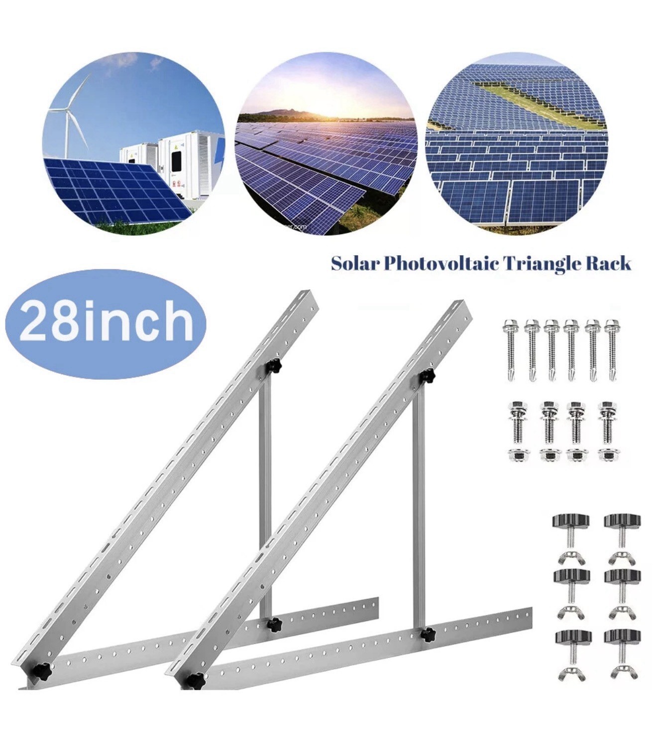 Lot Of 3 Renogy Solar Panel RV Boat Tilt Mount Rooftop Frames Flat Surface