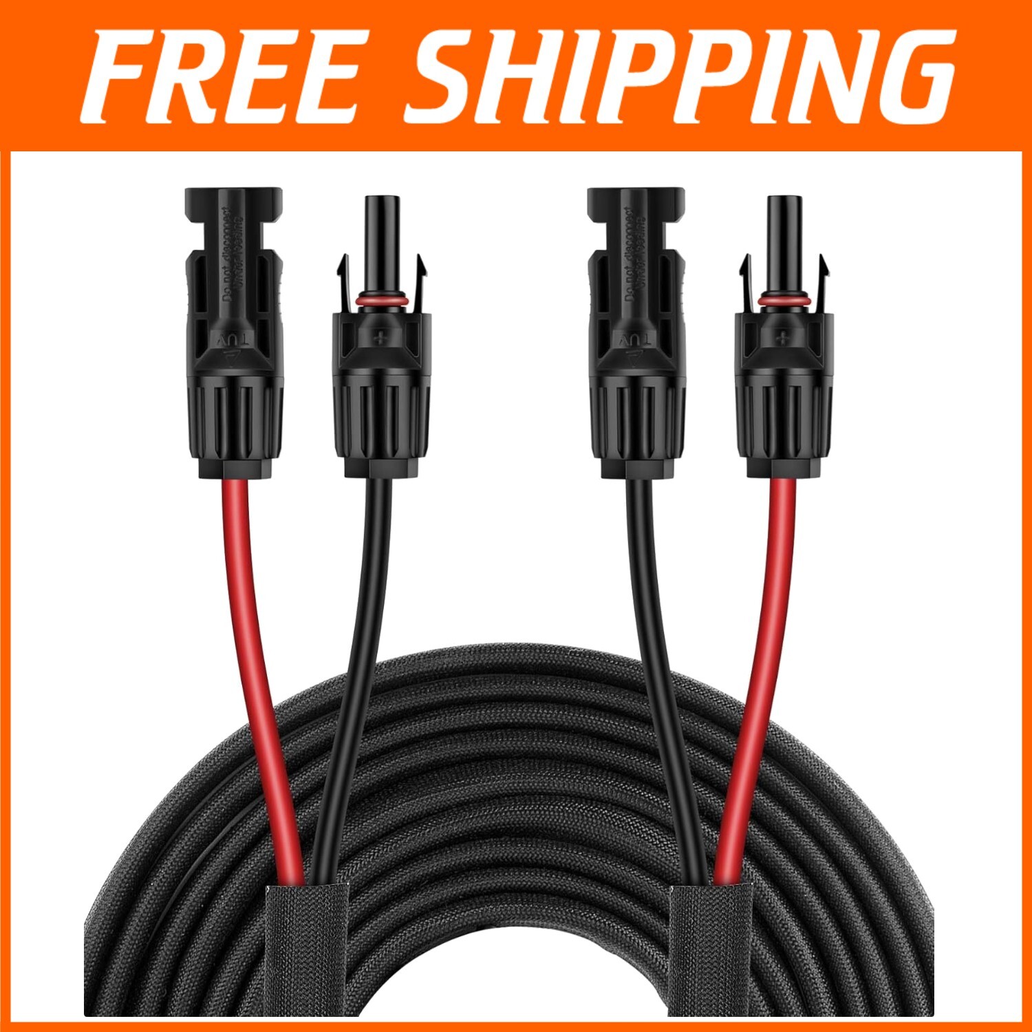 High-Performance 50FT 10AWG Solar Extension Cable – Ultra Durable & Weatherproof