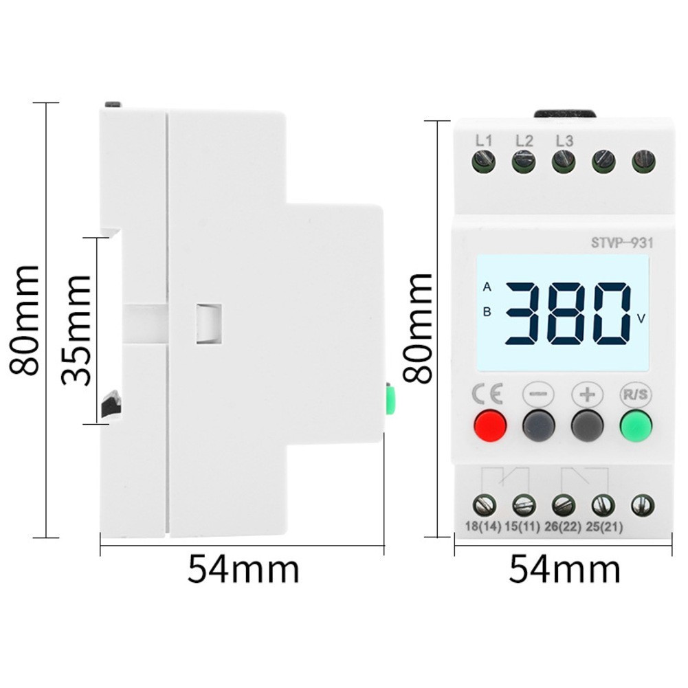 Voltage Monitoring Meter Adjustable Voltage Protector Electrical Safety