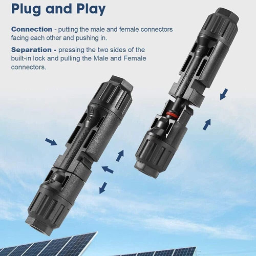 10-Set Solar Panel Connector Kit – Waterproof IP67 PV Cable Connectors