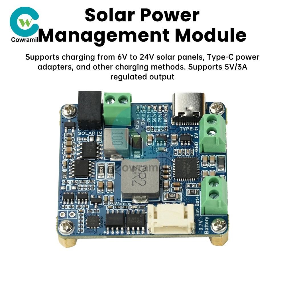 6-24V Solar Panel Power Management Module 5V 3A Supports MPPT, PD QC FCP SFCP
