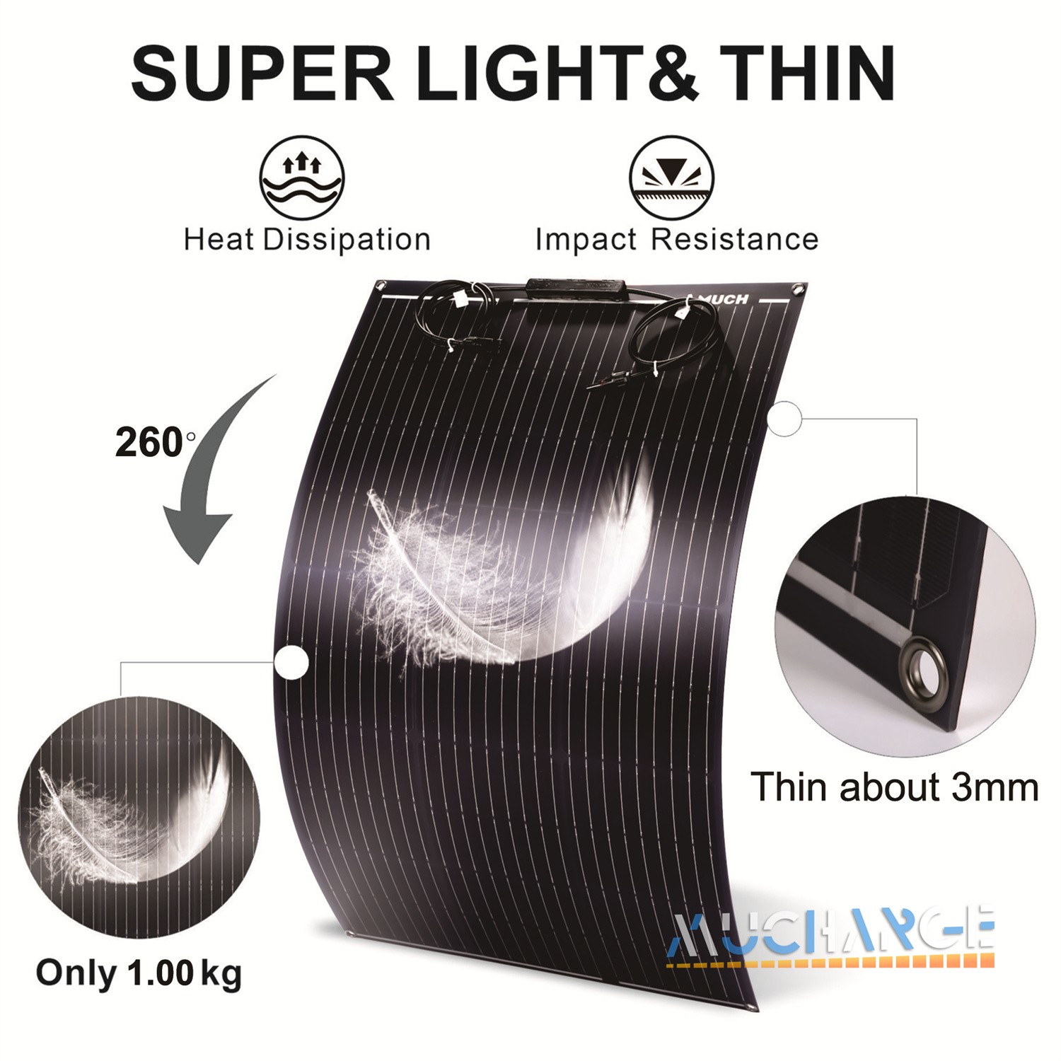 100W 200W 400Watt Flexible Solar Panel Kit Mono PV Home RV Battery Boat Off Grid
