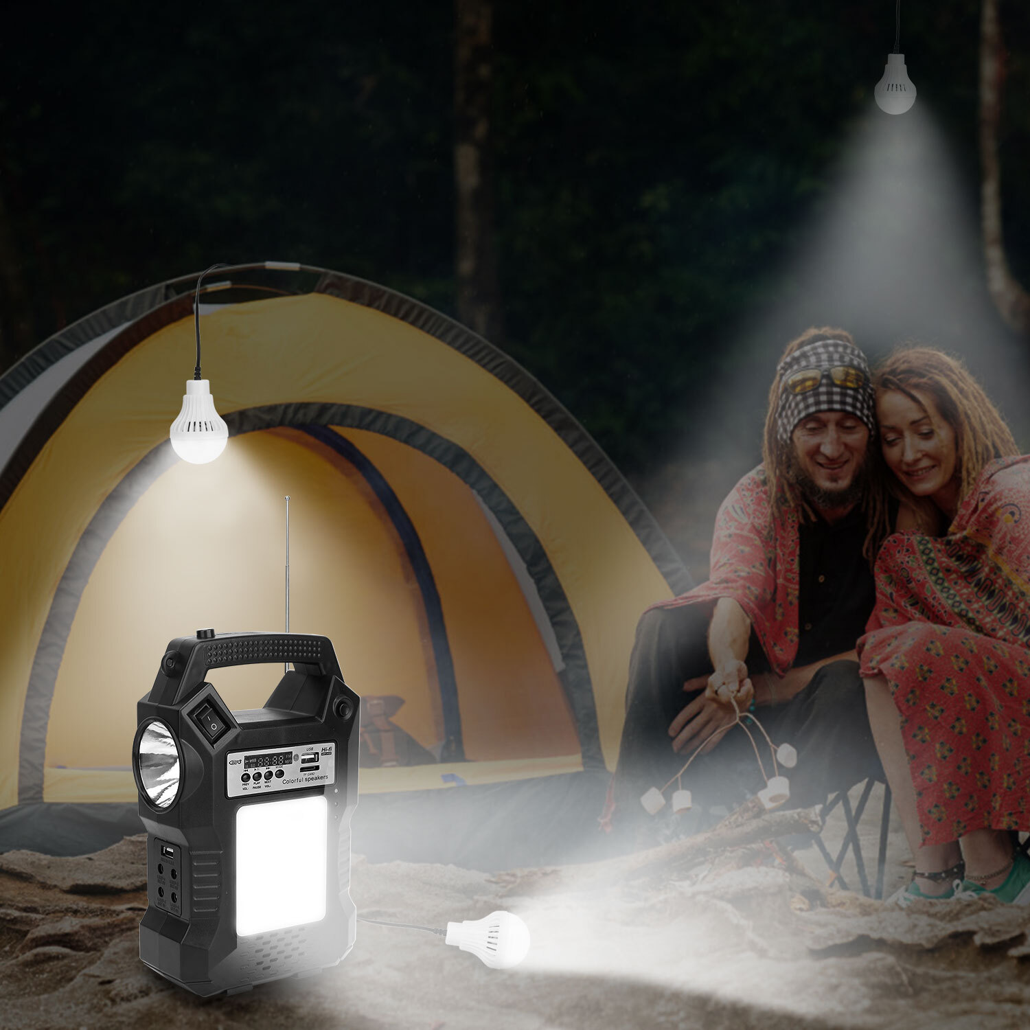 Solar Power Station Generator Panel Power Bank Outlet Camping Emergency Portable