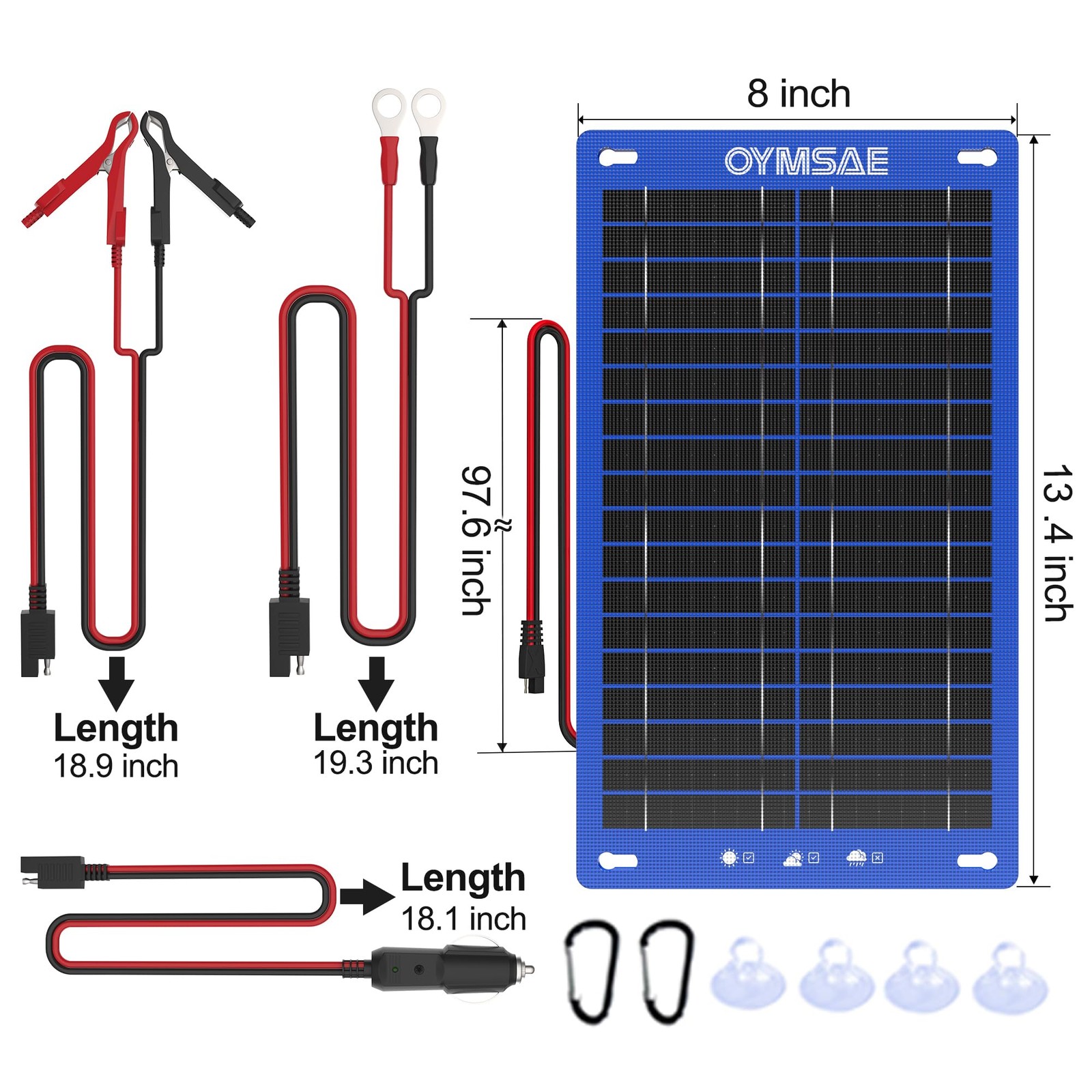 12W Solar Car Battery Charger & Maintainer – Waterproof 12V Trickle Panel