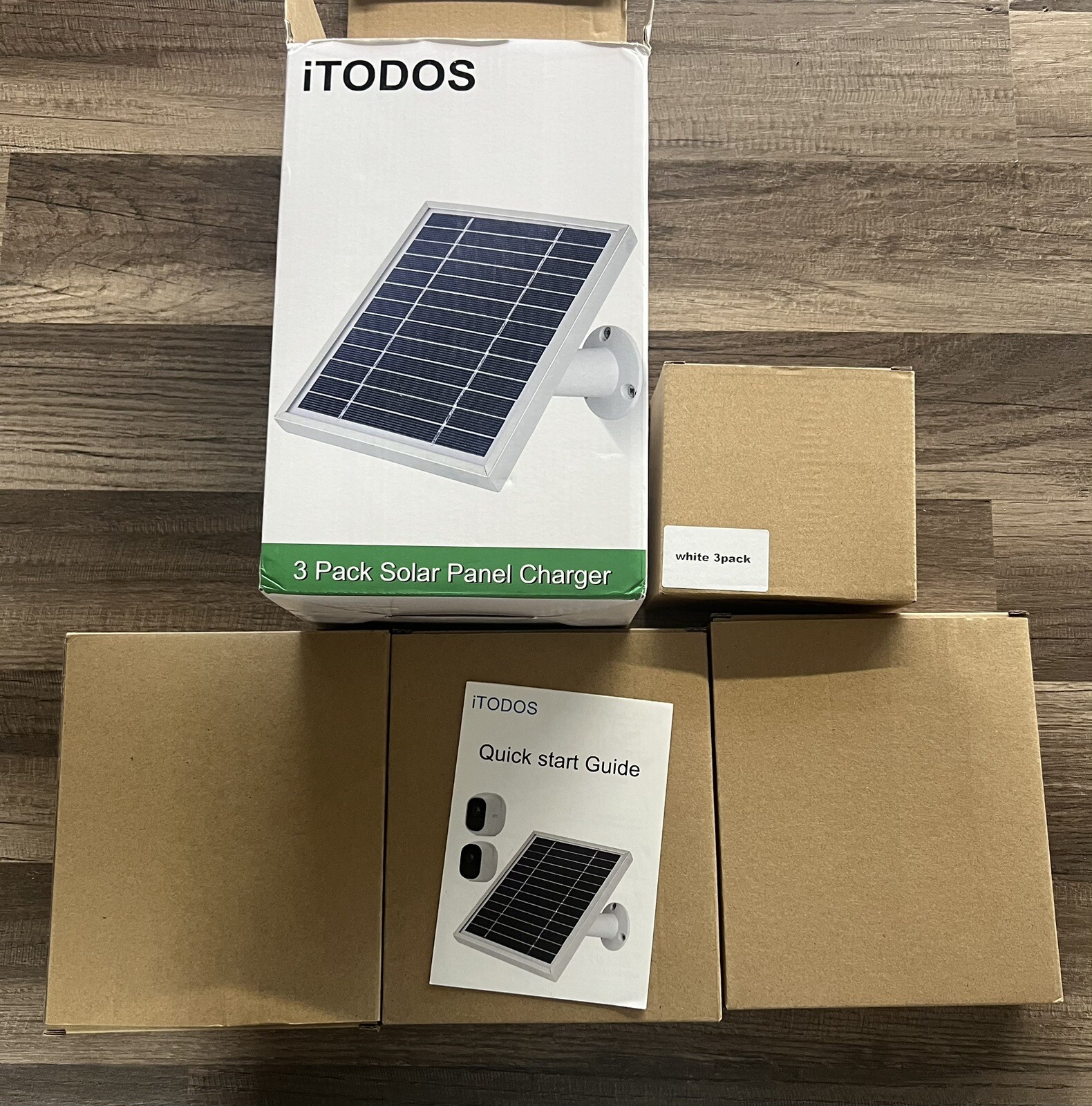 3 Pack iTODOS Solar Panel Works for Arlo Pro3 ,Camera,11.8feet Power Cable/W