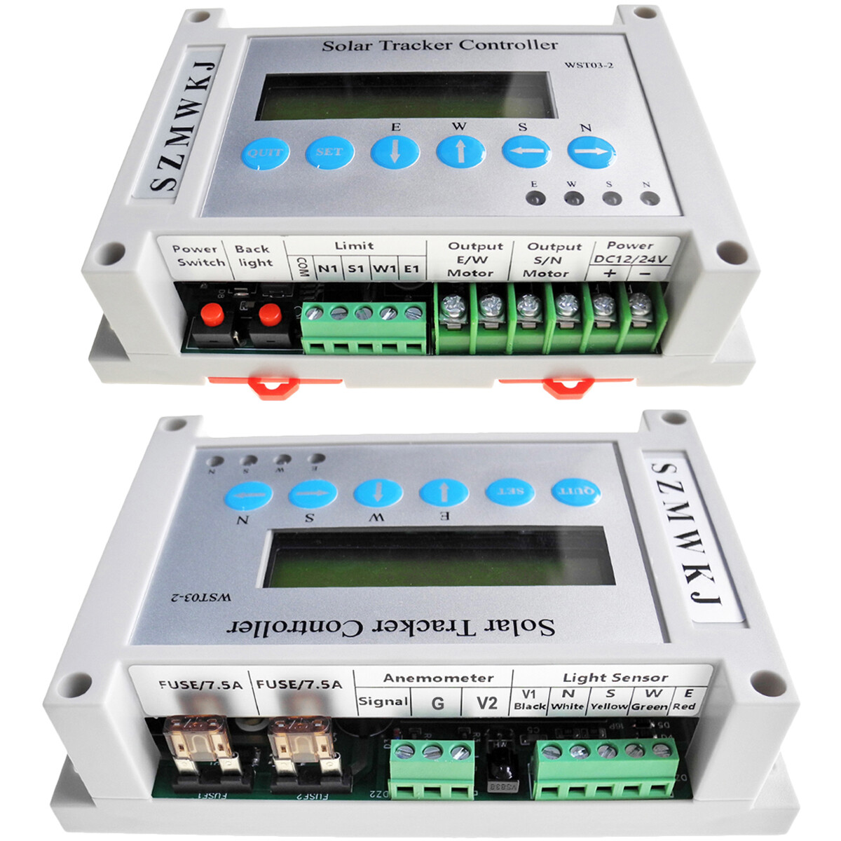 LCD Dual Axis Solar Panel Tracking Tracker Controller & 2*6000N Linear Actuators