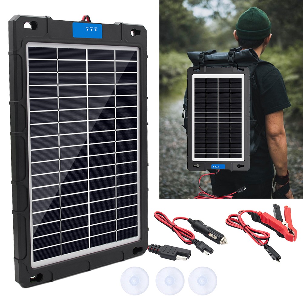 Waterproof 20W 12V Solar Battery Charger & Maintainer Pro for Car RV Boat Marine