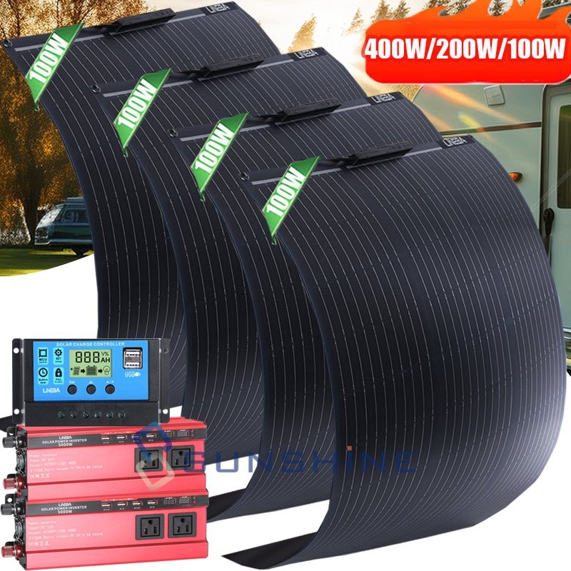 400W Solar Panel Mono Battery Charger inverter For RV boat Caravan Roof Off-grid