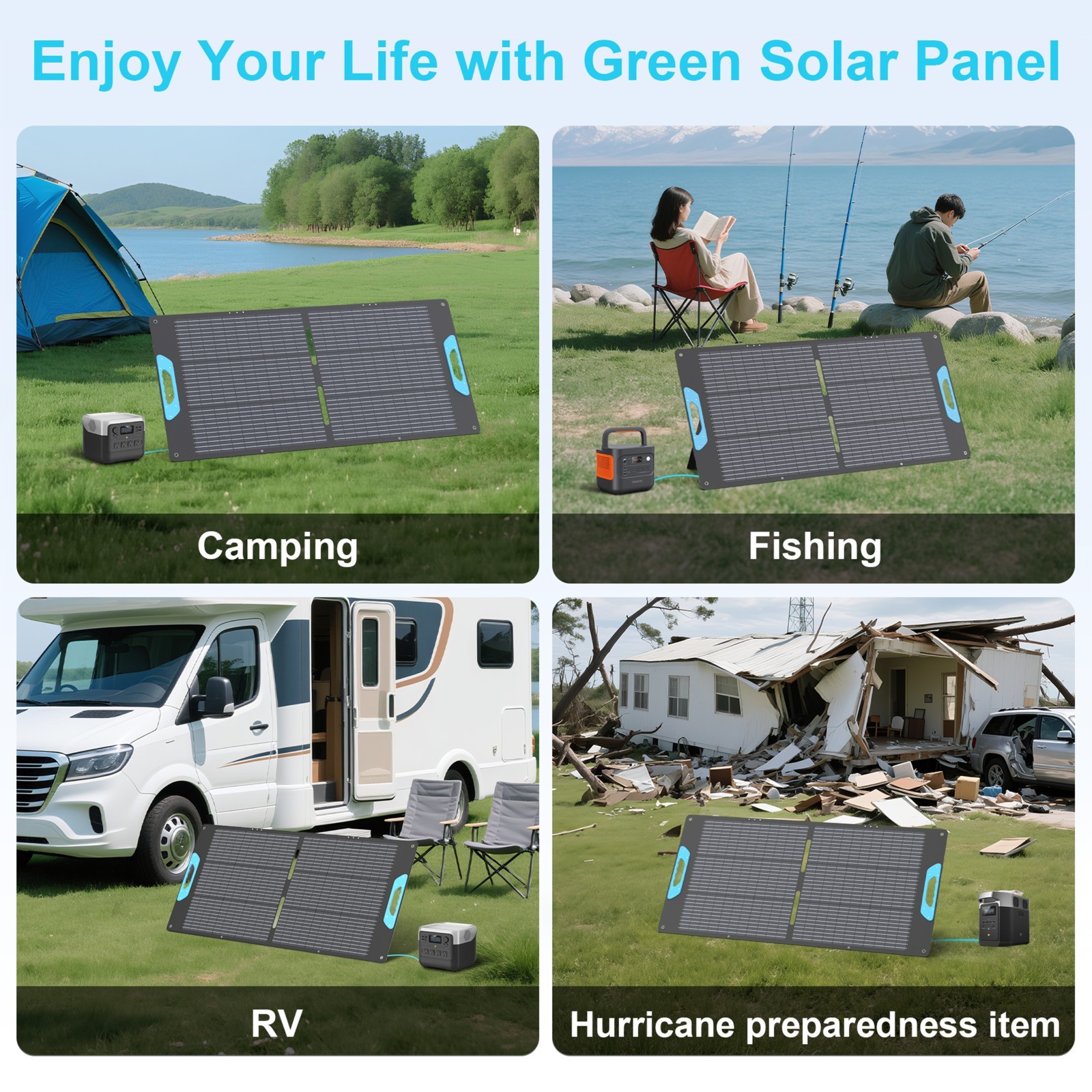 E-POWO solar panel 110W 400W Camping solar chager for Portable power station