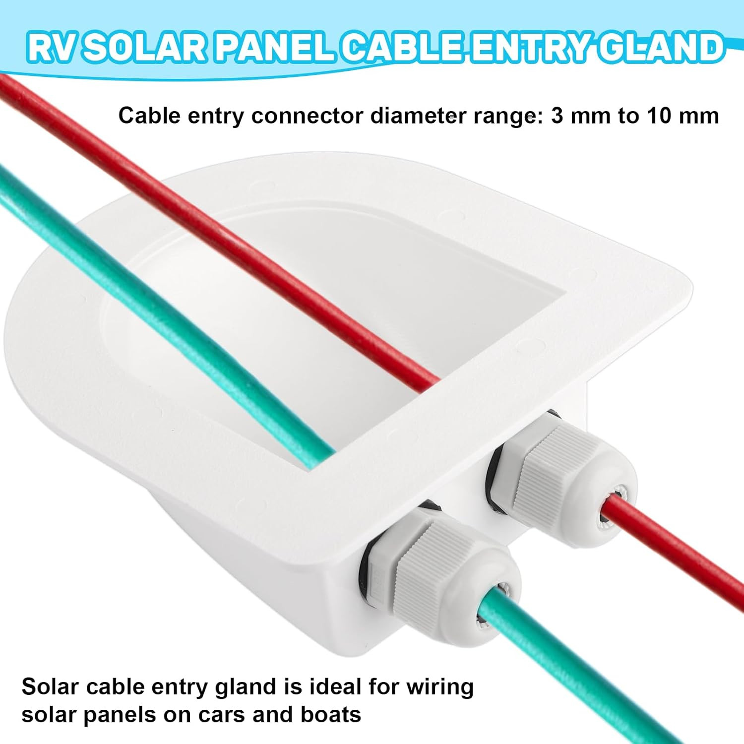 Waterproof ABS Solar Dual Cable Introduction Gland Box, Suitable for Double Cabl