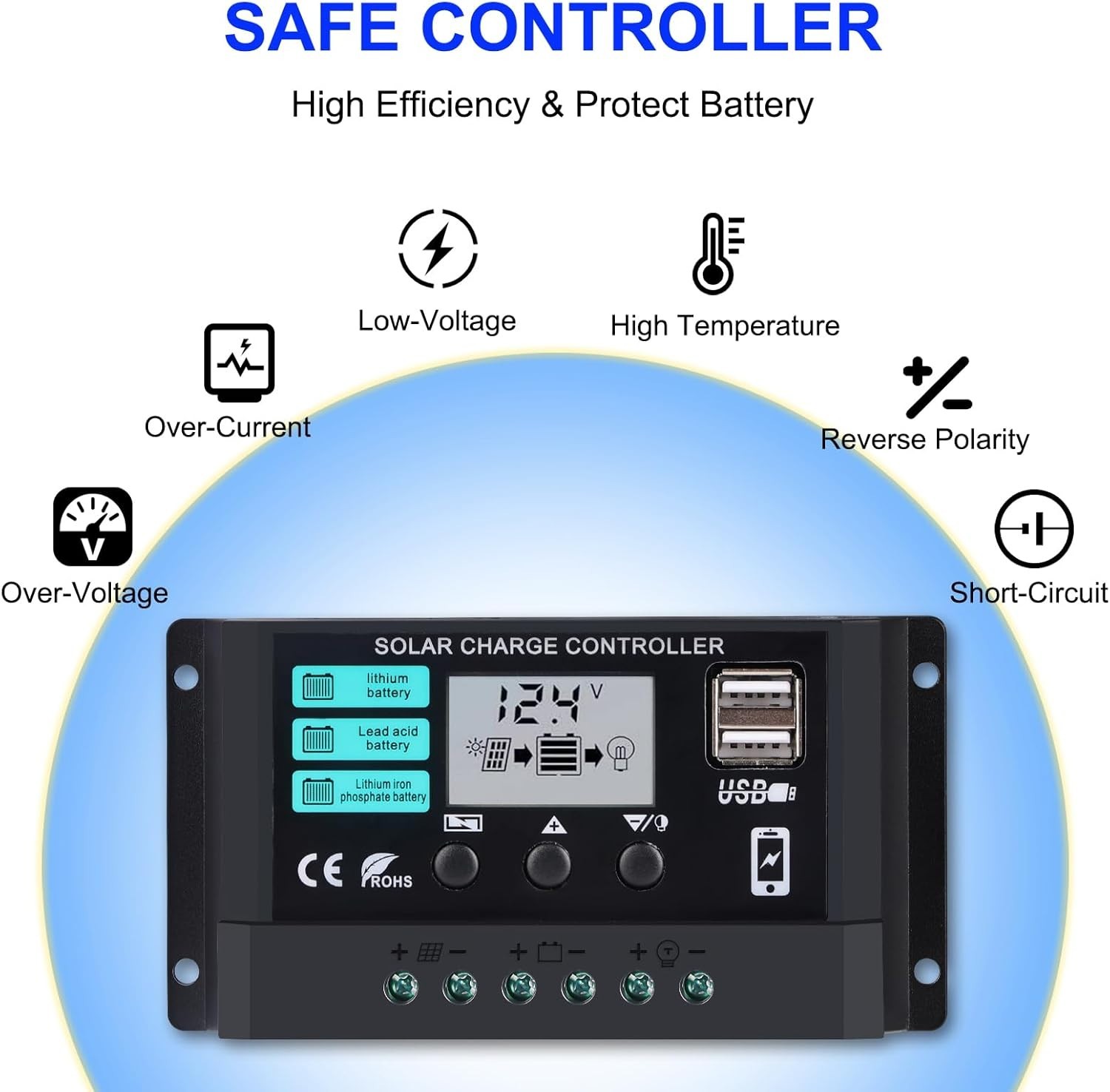 Solar Panel Kit 50W with 10A Charge Controller Monocrystalline Solar Panel Ki…