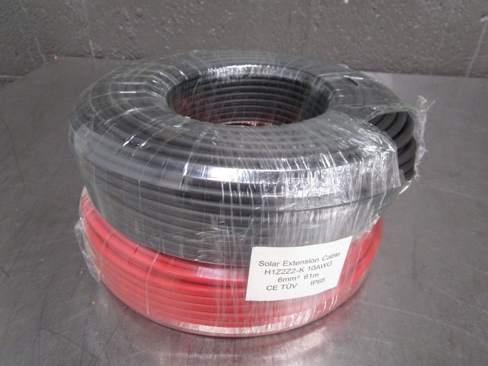100ft 10AWG Red+Black Solar Cable Tinned Copper H1Z2Z2-K 2-Pack RV Boat PV