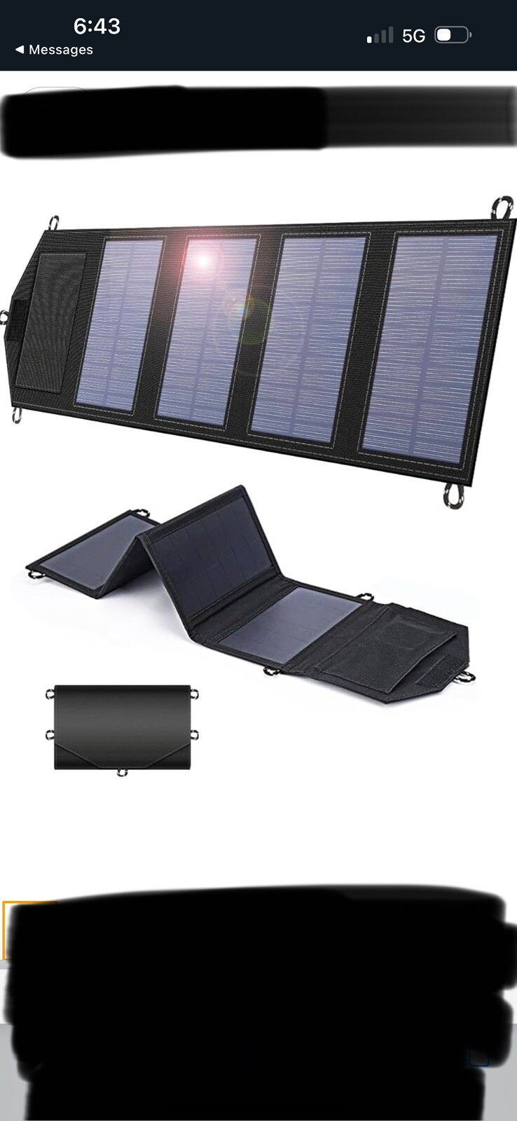 Foldable Solar Panel 35w 5V/3A USB
