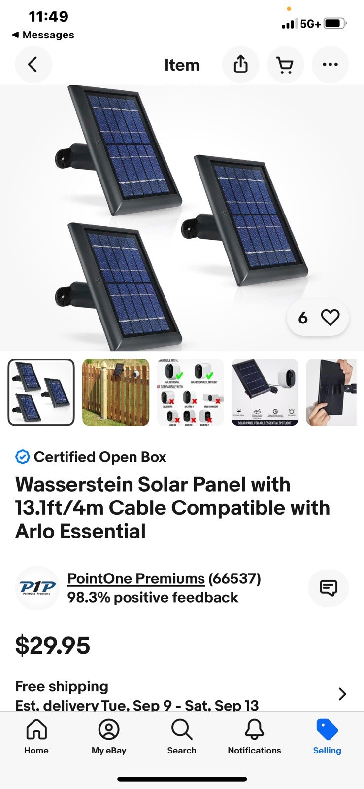 Wasserstein Solar Panel with 13.1ft/4m Cable Compatible with Arlo Essential New
