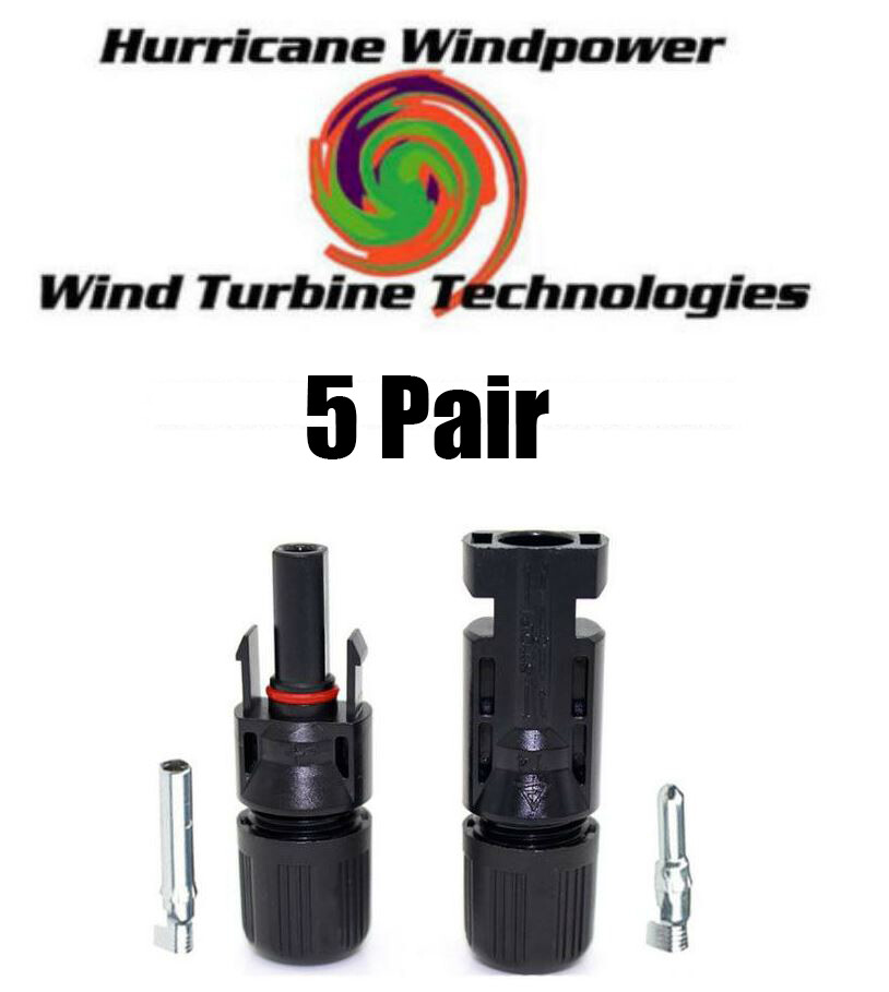 5 Sets 6MM Economical PV Solar Cable Connectors Compatible with MC4 10-14 AWG