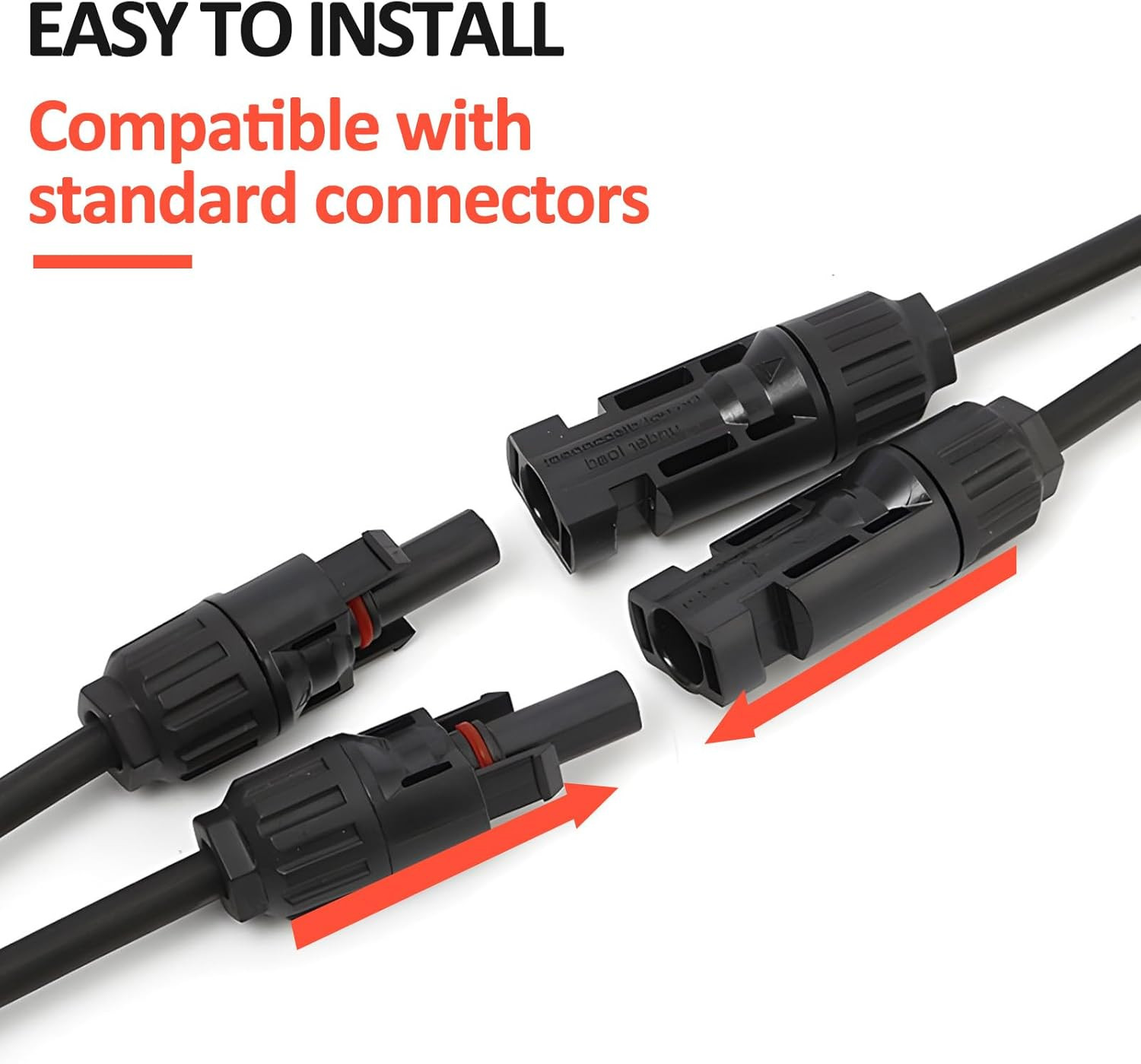 10FT 10AWG Solar Extension Cable with Female and Male Connector with Extra Free