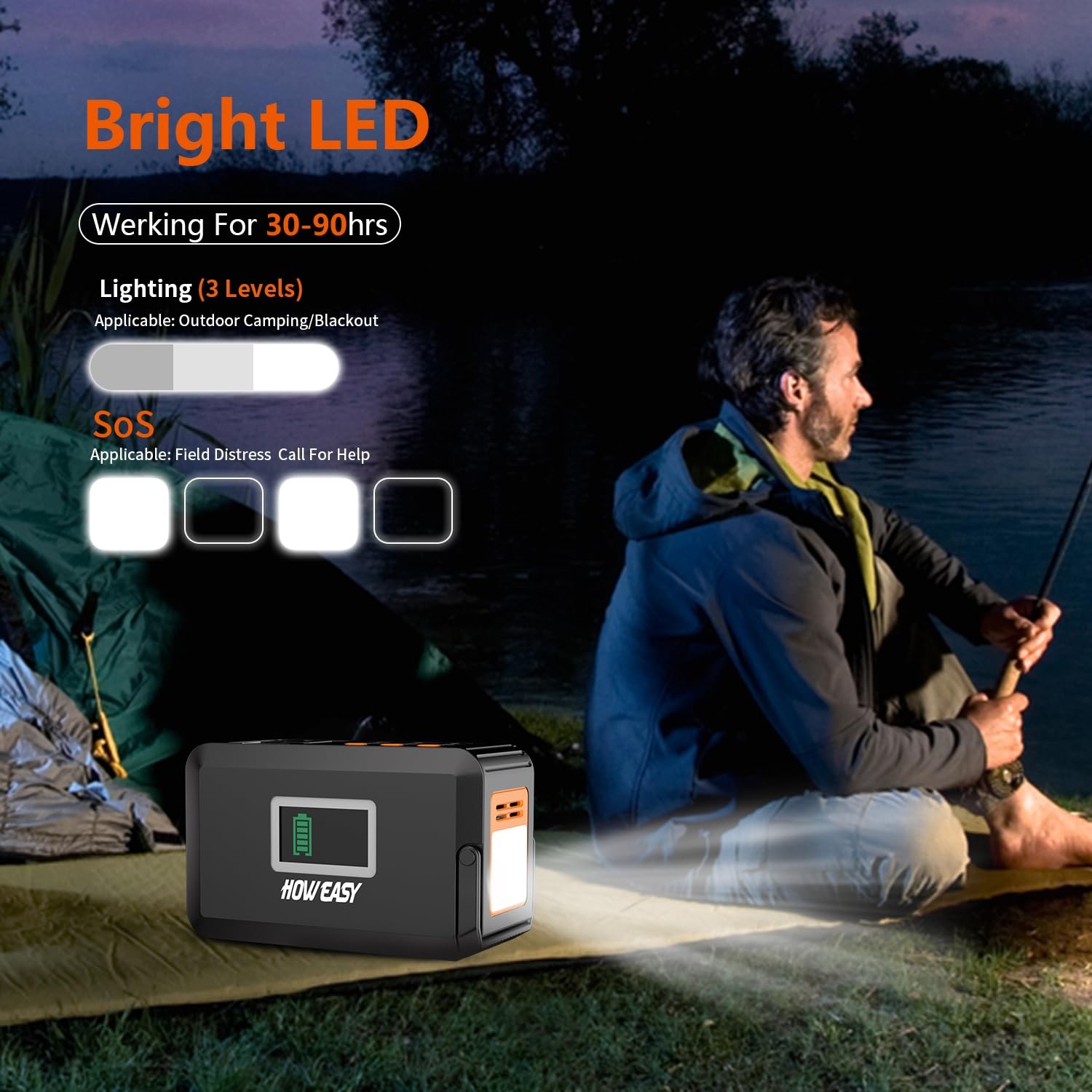 Portable Power Station,120W(240W Peak) Solar Generator,88Wh Lithium Battery P…