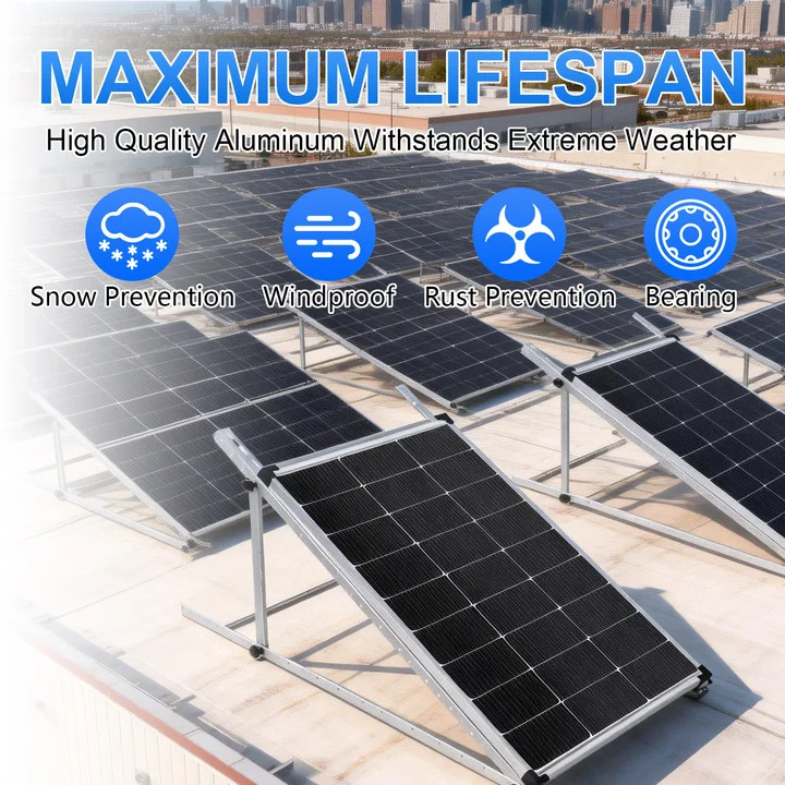 AeternaSol 45in Solar Panel Mounting Brackets Ground Mount Multifunction Adjust