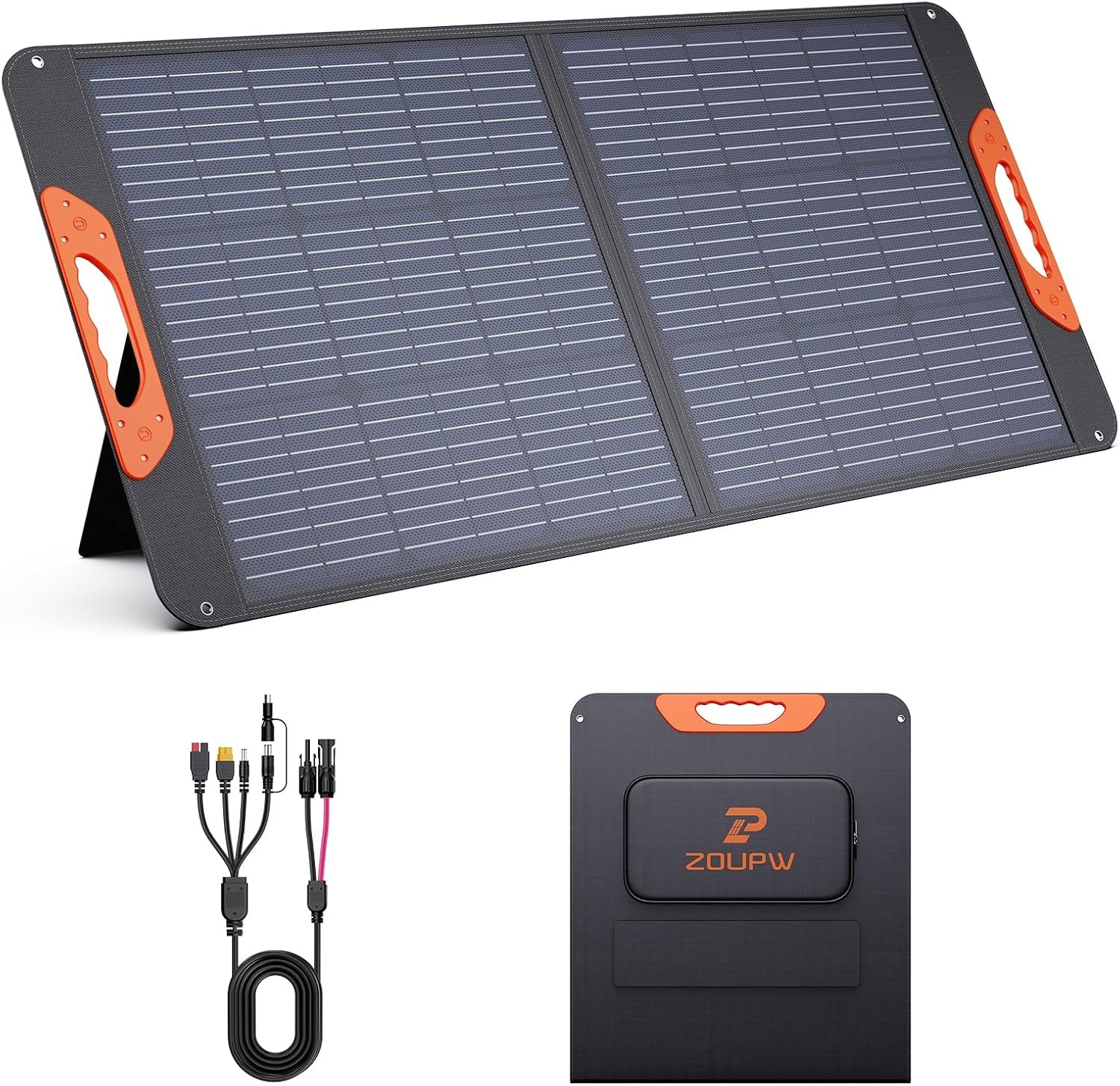 100W Portable Solar Panel with 5-in-1 Cable 23.5% Efficiency Mono Foldable