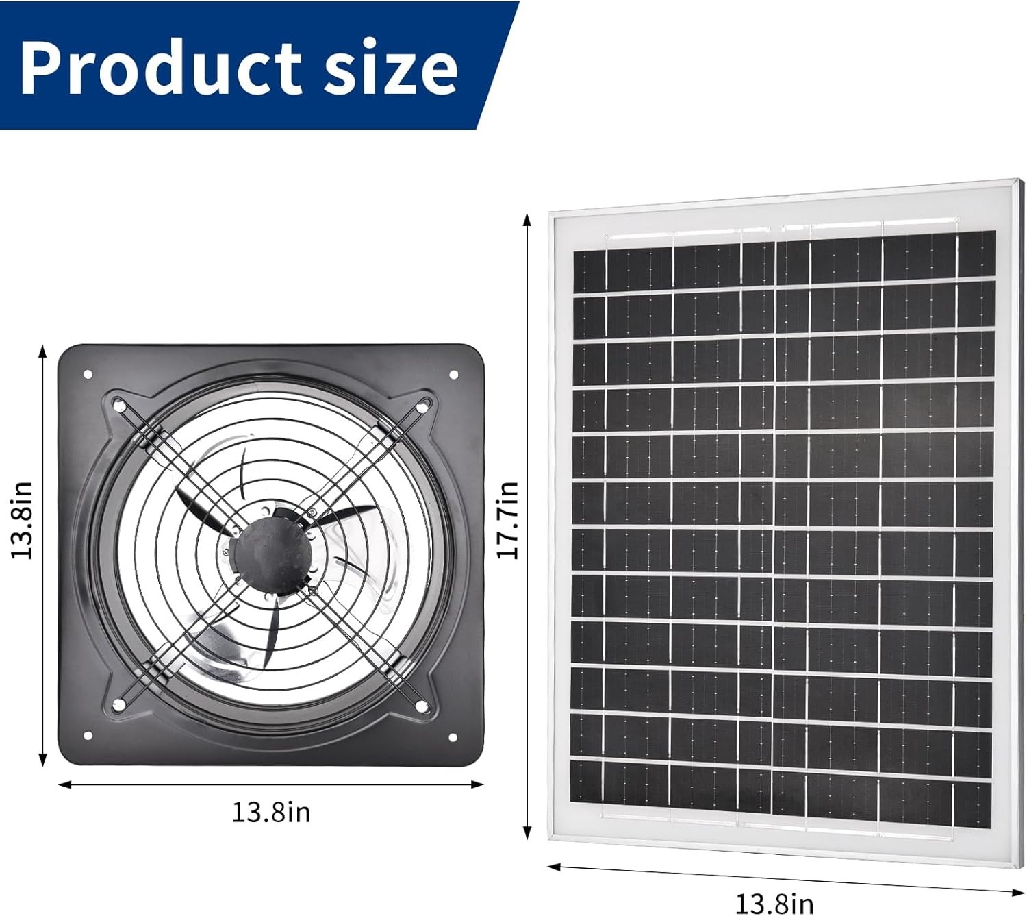 40W Solar Attic Fan Kit, 40W Solar Panel + a 25W DC Fan, Plug and Play