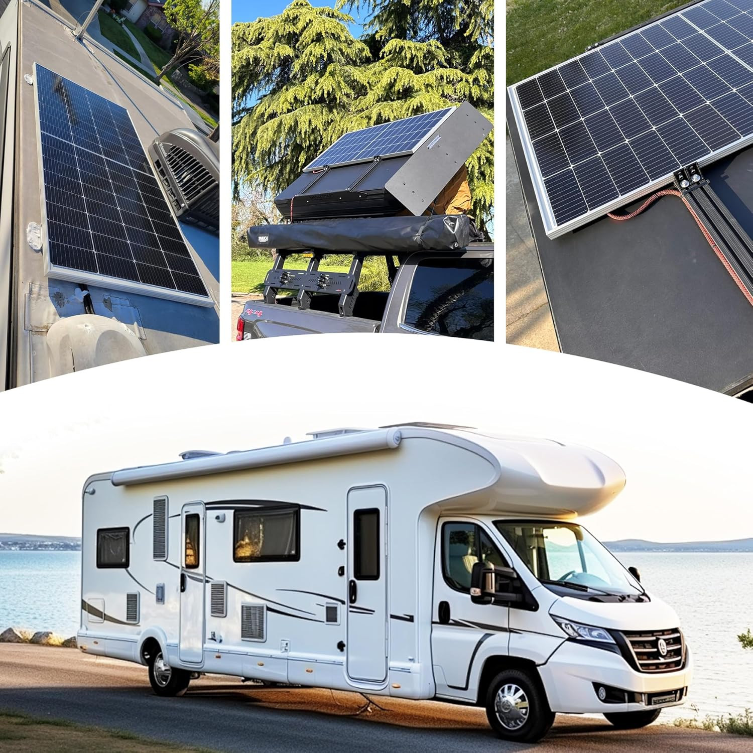 Solar Panel 250W 12 Volt 10BB Cell,Monocrystalline High-Efficiency 250 Watt 12V