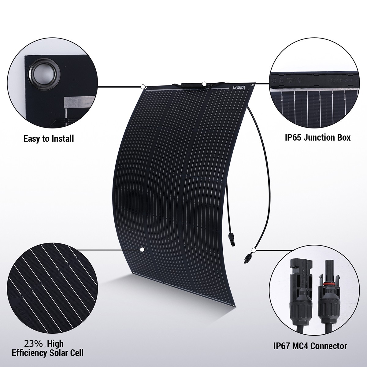 400W Flexible Solar Panel Kit 18V Home RV Battery Charge with 30A PWM Controller