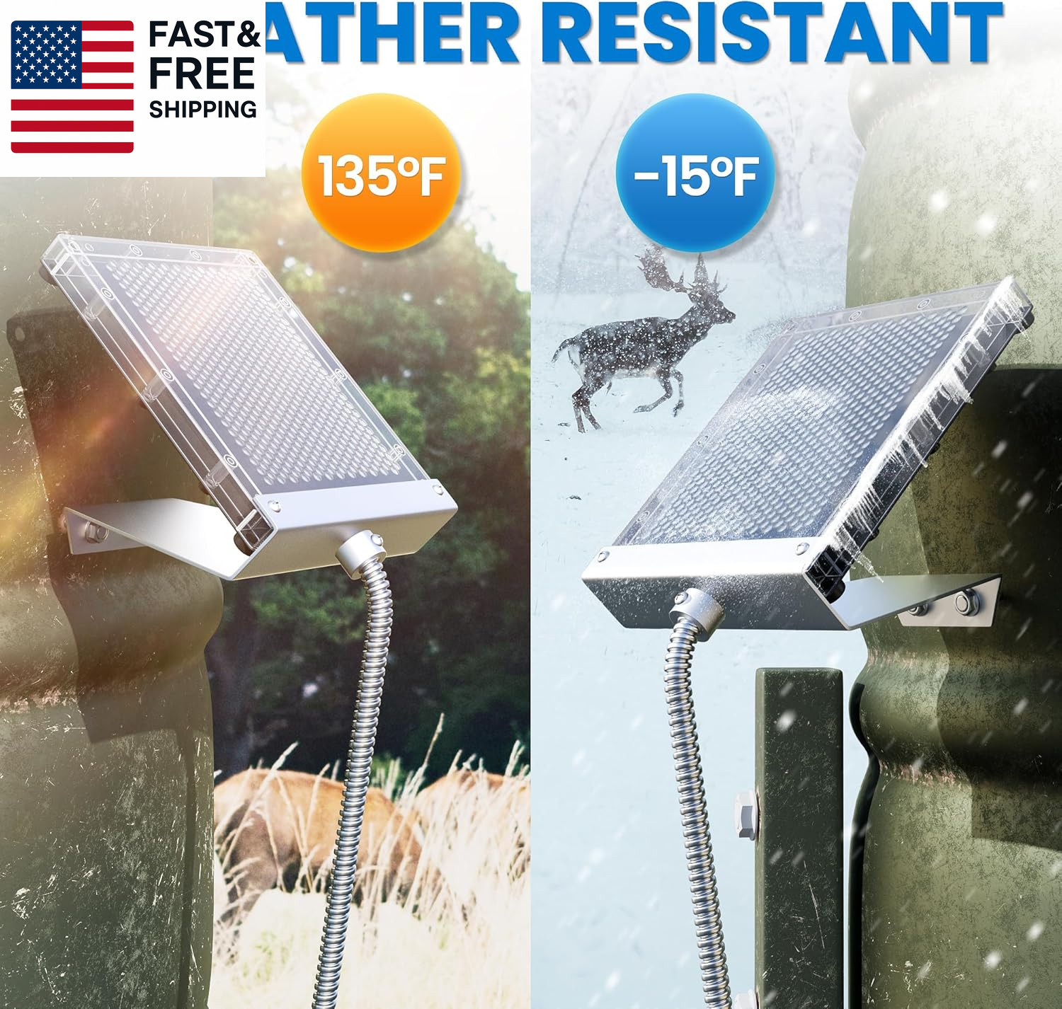 12V Solar Panel for Deer Feeder: 1.7W Waterproof Solar Battery Charger with Moun