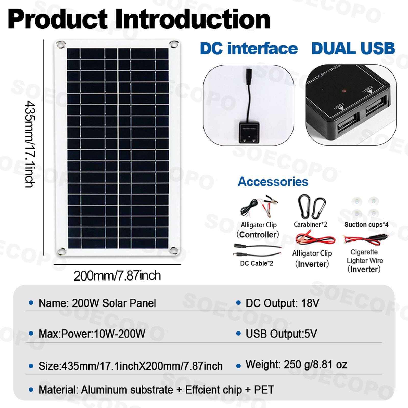 10000W Power Inverter Solar Generator W/200W Solar Panel Home Complete Kits US