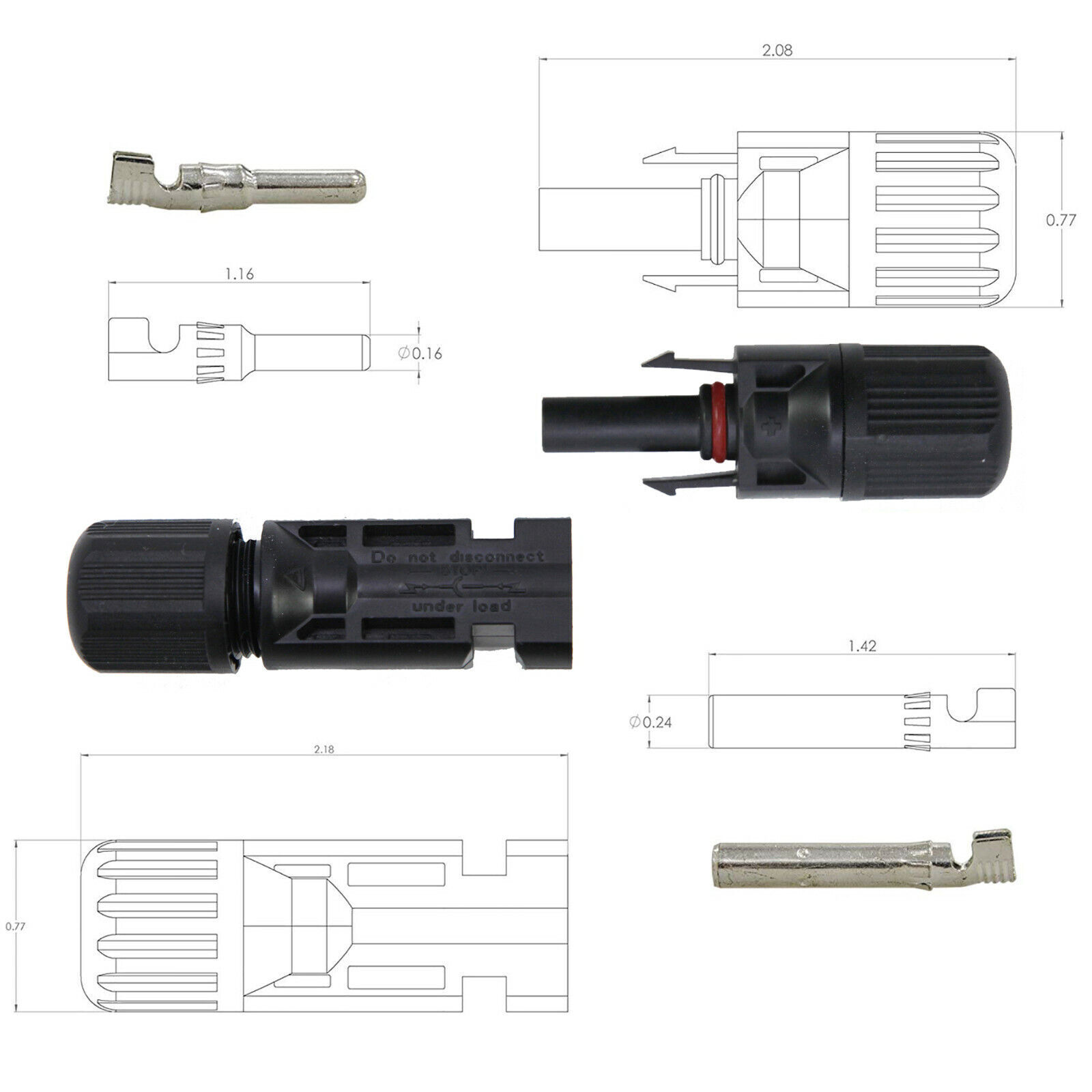 10 Pairs Solar Panel Connectors Male Female Waterproof Wire Cable DIY for Solar
