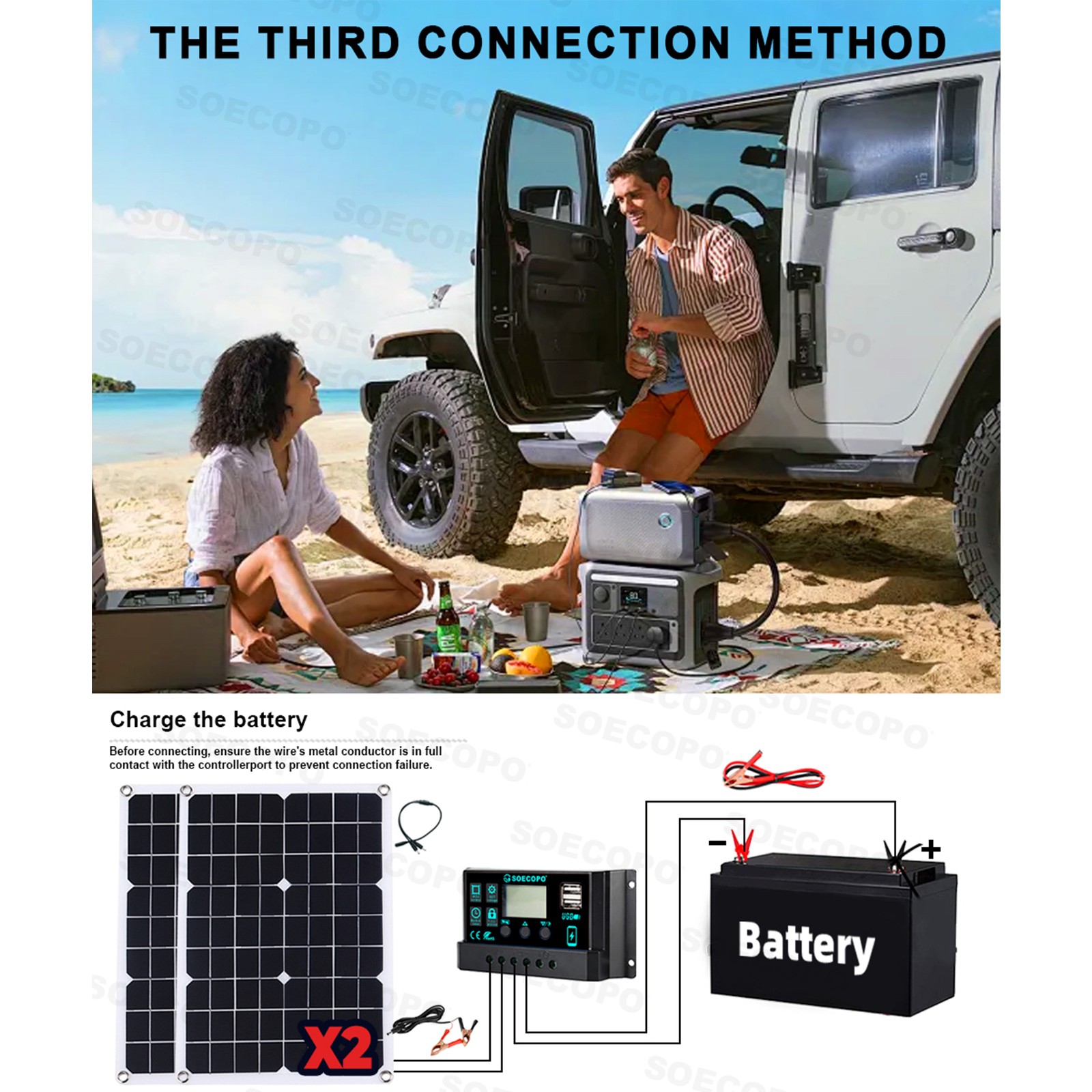 8000W Off-Grid Solar (12V/24V to 110V/220V) 2pcs Solar Panels,Charge Controller