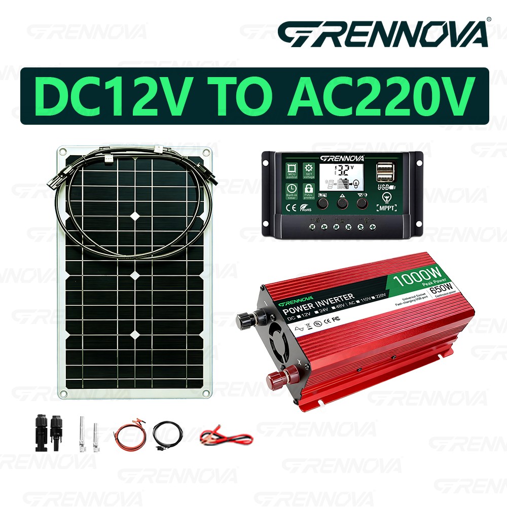 1000W Real Power Grennova Off-Grid Solar System Complete Kit 80W Panel 1000W Inv