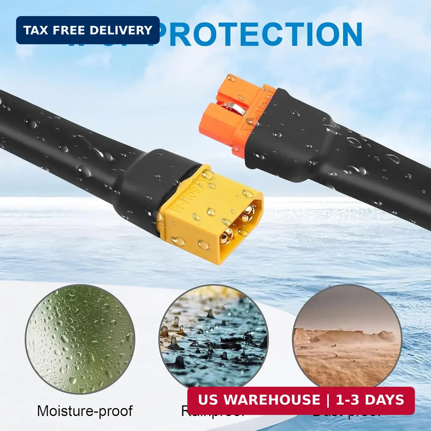 MOOKEERF XT60i to XT60 Extension Cable 10AWG 3FT XT60i Female to XT60 Male Conne