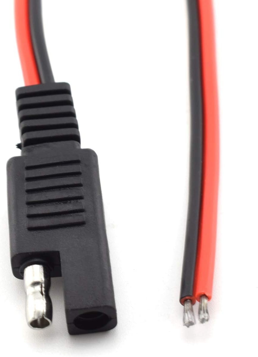 2 Pcs 18AWG SAE Extension Cable Set – Quick Connector for Solar Batteries