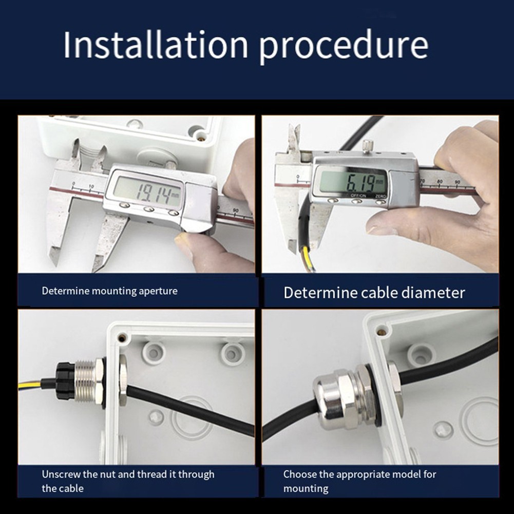 Reliable Waterproof Connector with Fixed Head Brass Nickel Plated Thread