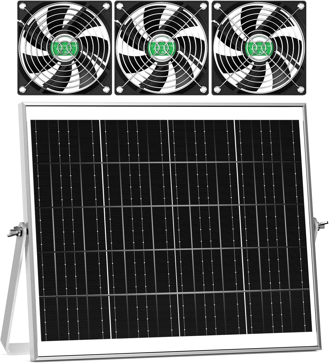 Solar Greenhouse Fan 3 Kit, 30W Large Solar Powered Exhaust and Intake Fan Outdo